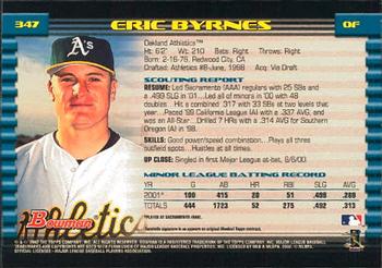 2002 Bowman #347 Eric Byrnes Back