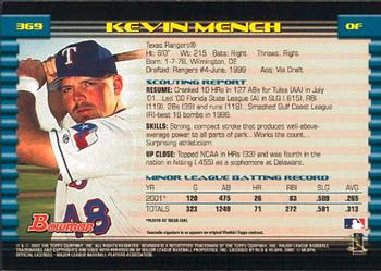 2002 Bowman #369 Kevin Mench Back