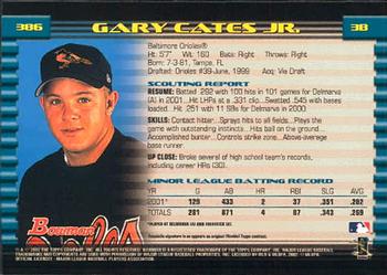 2002 Bowman #386 Gary Cates Jr. Back