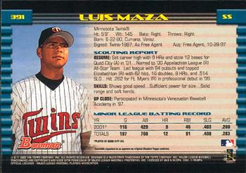 2002 Bowman #391 Luis Maza Back
