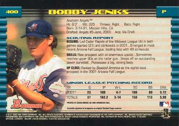 2002 Bowman #400 Bobby Jenks Back