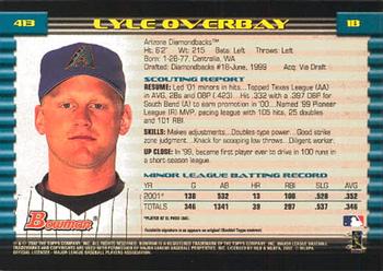 2002 Bowman #413 Lyle Overbay Back
