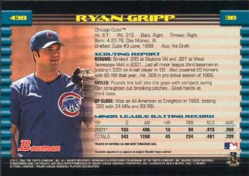 2002 Bowman #438 Ryan Gripp Back