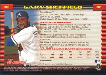 2002 Bowman #48 Gary Sheffield Back