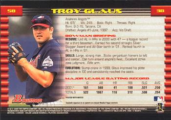 2002 Bowman #58 Troy Glaus Back