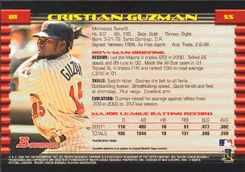 2002 Bowman #81 Cristian Guzman Back