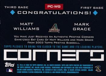 2003 Topps Pristine - Corners Relics #PC-WG Matt Williams / Mark Grace Back