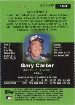 2003 Topps Pristine - Gold Refractors #100 Gary Carter Back