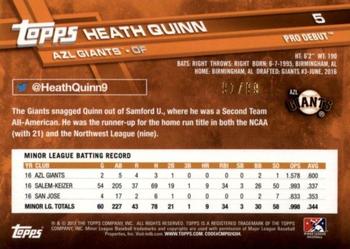 2017 Topps Pro Debut - Green #5 Heath Quinn Back