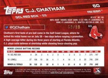 2017 Topps Pro Debut - Green #60 C.J. Chatham Back