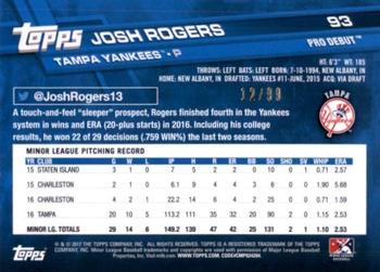 2017 Topps Pro Debut - Green #93 Josh Rogers Back
