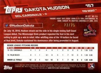 2017 Topps Pro Debut - Orange #157 Dakota Hudson Back