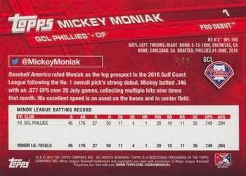 2017 Topps Pro Debut - Black #1 Mickey Moniak Back