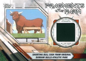 2017 Topps Pro Debut - Fragments of the Farm Relics #FOTF-DBU Snorting Bull Sign from Original Durham Bulls Athletic Park Front