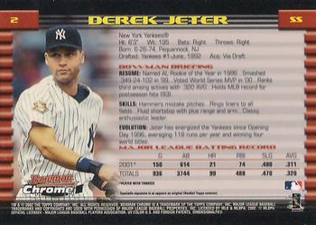 2002 Bowman Chrome #2 Derek Jeter Back
