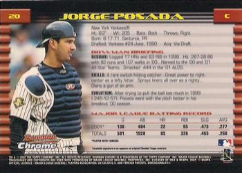 2002 Bowman Chrome #20 Jorge Posada Back