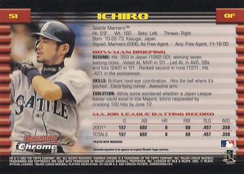 2002 Bowman Chrome #51 Ichiro Back