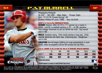 2002 Bowman Chrome #64 Pat Burrell Back