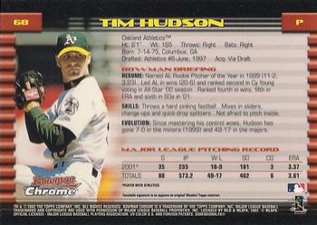 2002 Bowman Chrome #68 Tim Hudson Back