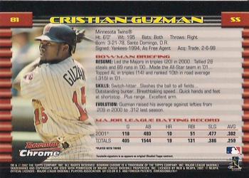 2002 Bowman Chrome #81 Cristian Guzman Back