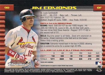 2002 Bowman Chrome #90 Jim Edmonds Back