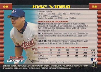 2002 Bowman Chrome #99 Jose Vidro Back