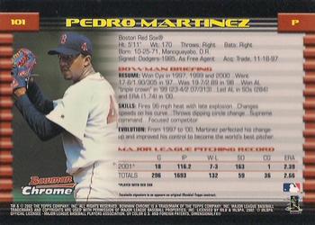 2002 Bowman Chrome #101 Pedro Martinez Back