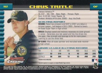2002 Bowman Chrome #112 Chris Tritle Back