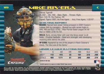 2002 Bowman Chrome #119 Mike Rivera Back