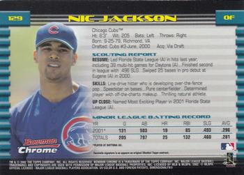 2002 Bowman Chrome #129 Nic Jackson Back