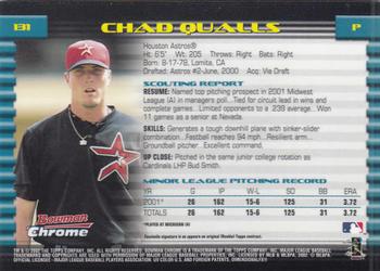 2002 Bowman Chrome #131 Chad Qualls Back