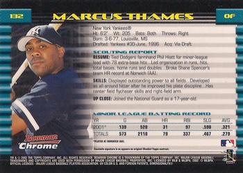 2002 Bowman Chrome #132 Marcus Thames Back