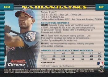 2002 Bowman Chrome #133 Nathan Haynes Back