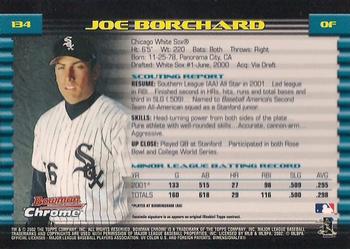 2002 Bowman Chrome #134 Joe Borchard Back