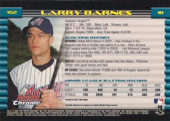 2002 Bowman Chrome #152 Larry Barnes Back