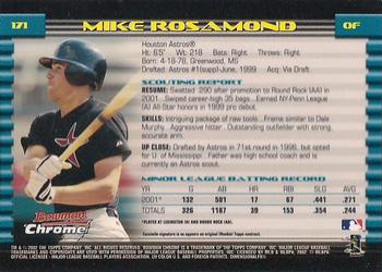 2002 Bowman Chrome #171 Mike Rosamond Back