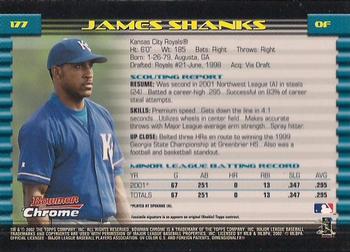 2002 Bowman Chrome #177 James Shanks Back