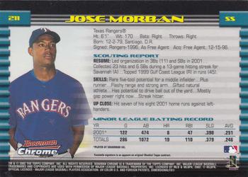 2002 Bowman Chrome #211 Jose Morban Back