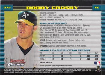 2002 Bowman Chrome #272 Bobby Crosby Back
