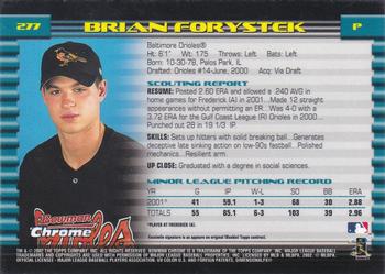 2002 Bowman Chrome #277 Brian Forystek Back