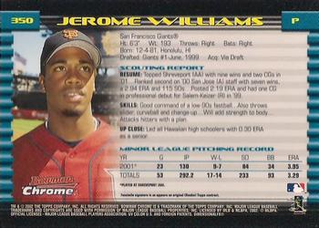 2002 Bowman Chrome #350 Jerome Williams Back
