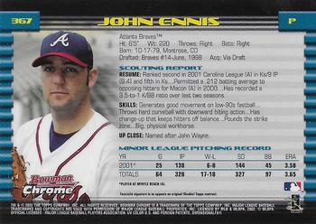 2002 Bowman Chrome #367 John Ennis Back