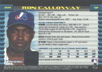 2002 Bowman Chrome #399 Ron Calloway Back