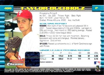 2002 Bowman Chrome #400 Taylor Buchholz Back