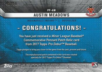2017 Topps Pro Debut - Pennant Patches Gold #PP-AM Austin Meadows Back