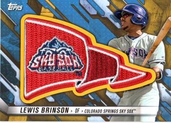2017 Topps Pro Debut - Pennant Patches Gold #PP-LB Lewis Brinson Front