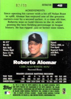 2003 Topps Pristine - Refractors #42 Roberto Alomar Back