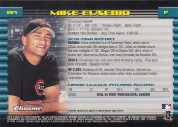 2002 Bowman Draft Picks & Prospects - Chrome #BDP5 Mike Eusebio Back