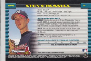 2002 Bowman Draft Picks & Prospects - Chrome #BDP79 Steve Russell Back