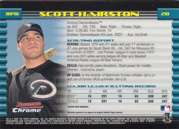 2002 Bowman Draft Picks & Prospects - Chrome #BDP116 Scott Hairston Back